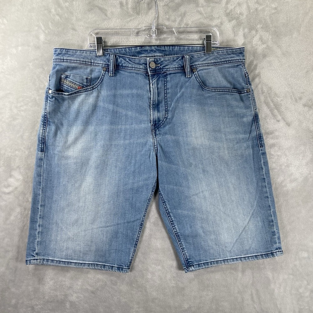 Diesel Jean Shorts mens 38 Thoshort Slim Fit Stretch 12" Inseam Jorts Light Wash